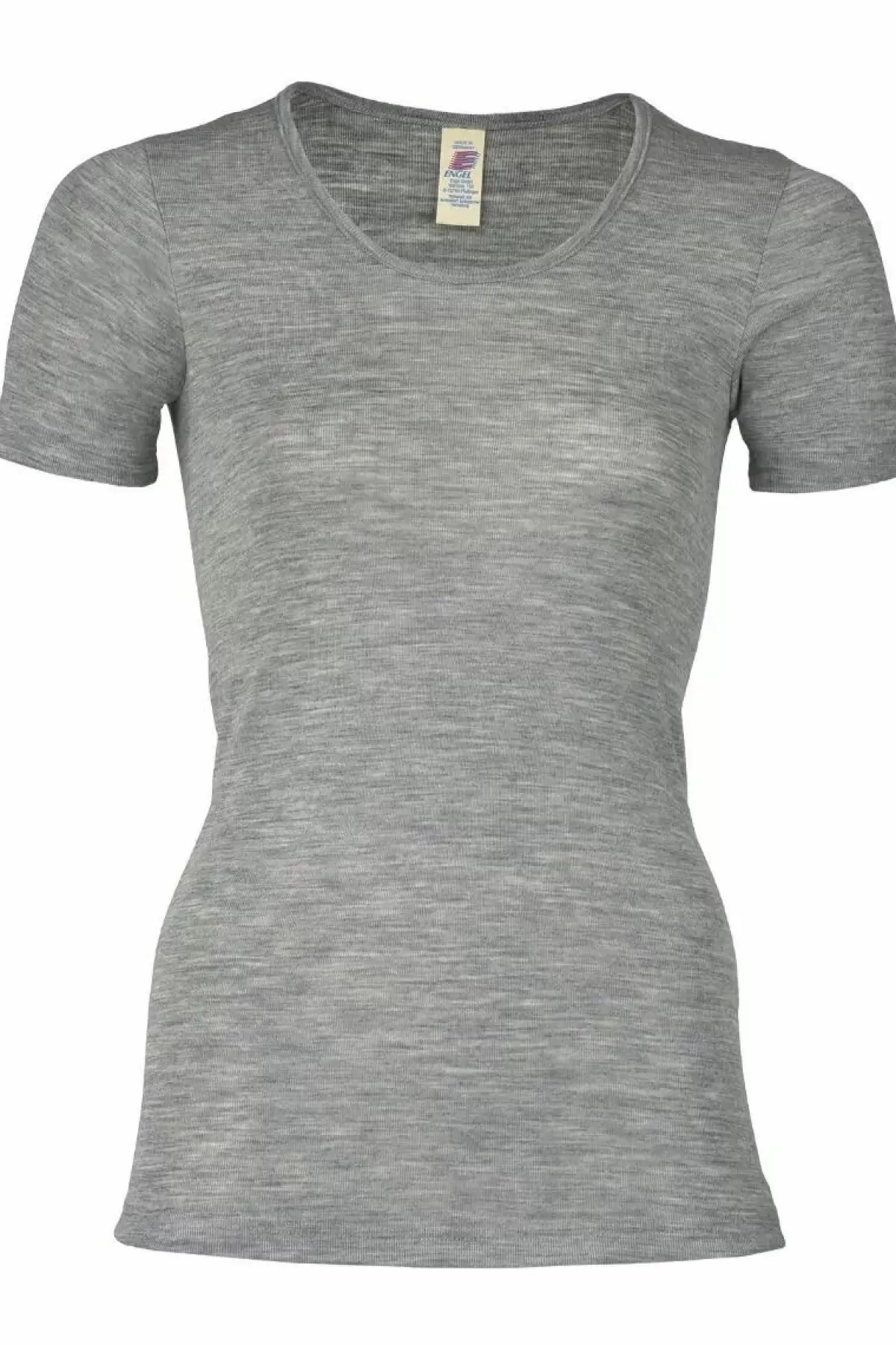 Dame Danefæ Engel Wool Natur Ladies Shirt Ss Lt Grey Melange