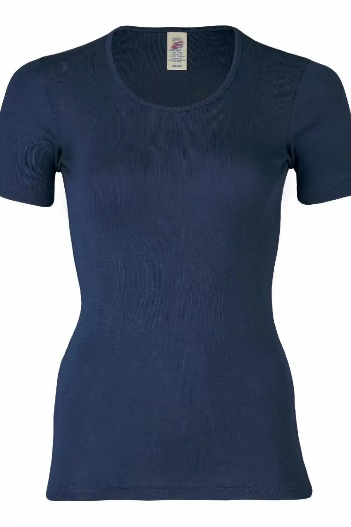 Dame Danefæ Engel Wool Natur Ladies Shirt Ss Navy Blue