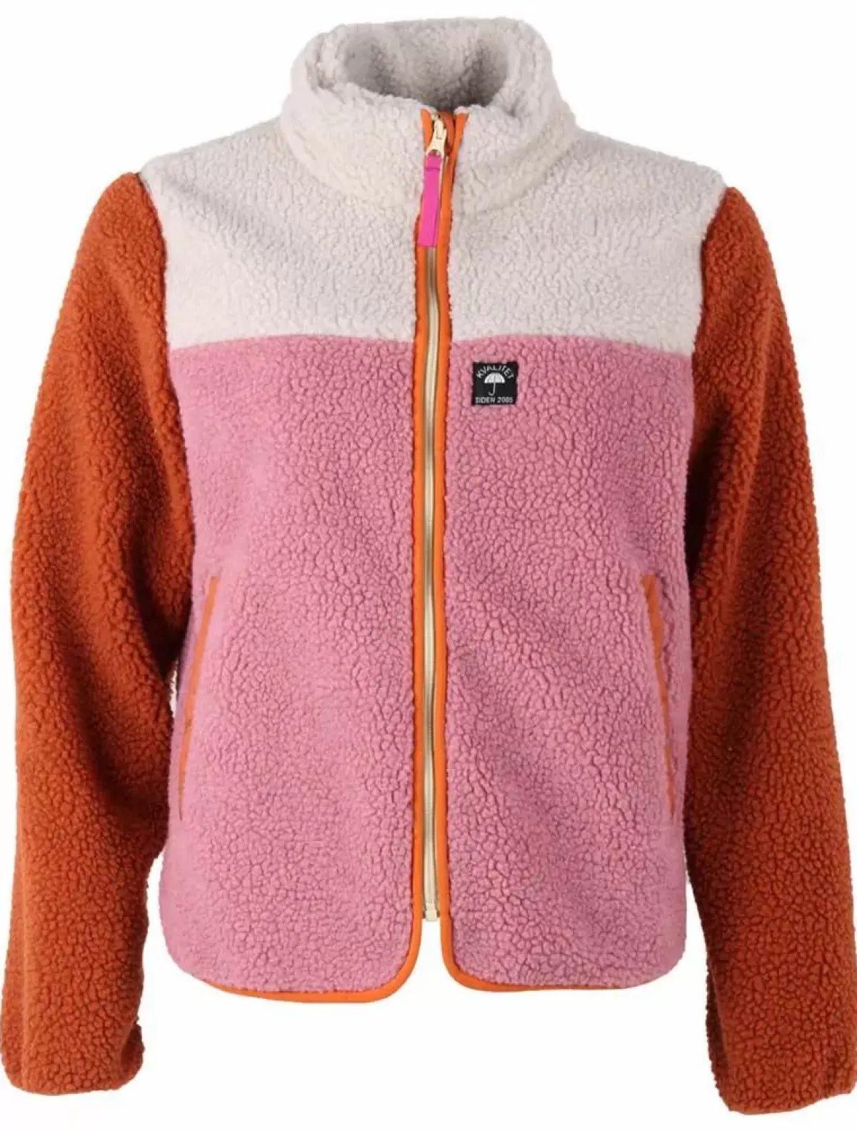 Dame Danefæ Ess - Danebirk Fleece Zip-Up Rust/Lt Beige/Old Rose