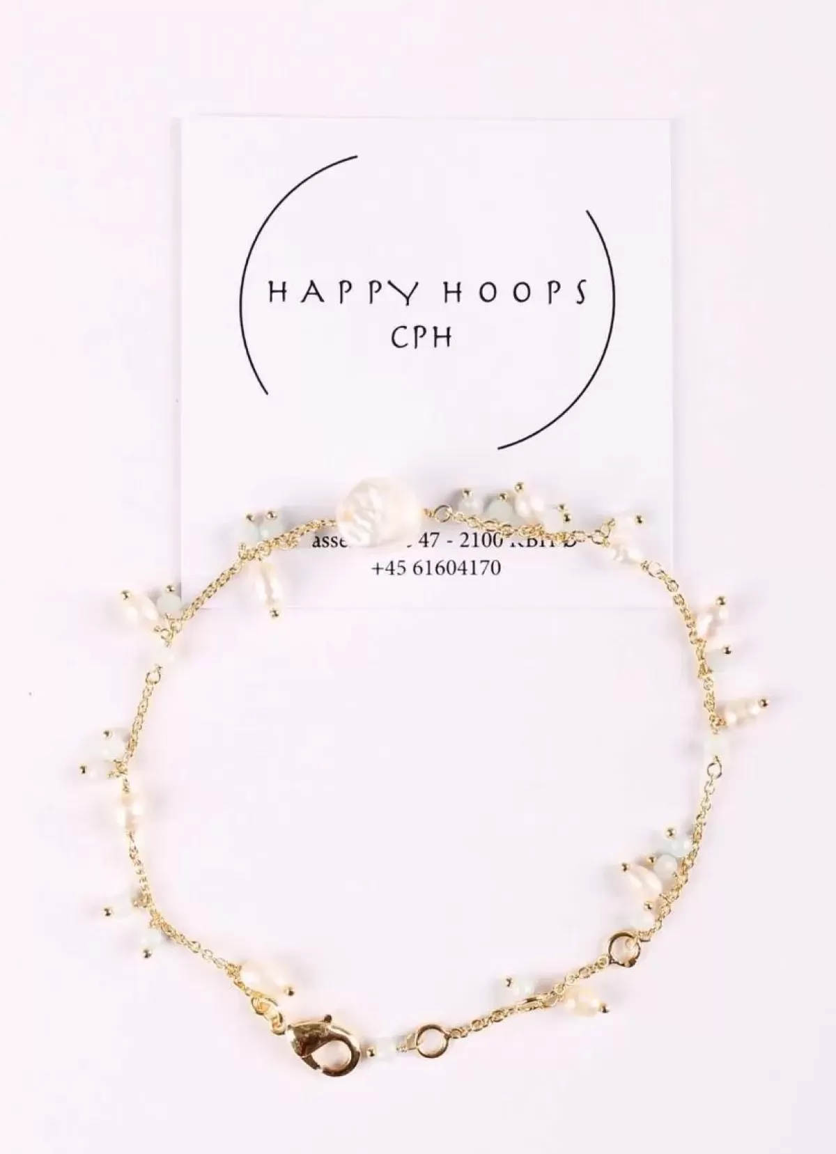 Dame Danefæ Happy Hoop Cph Rosa Armband Guldfarvet/Off White