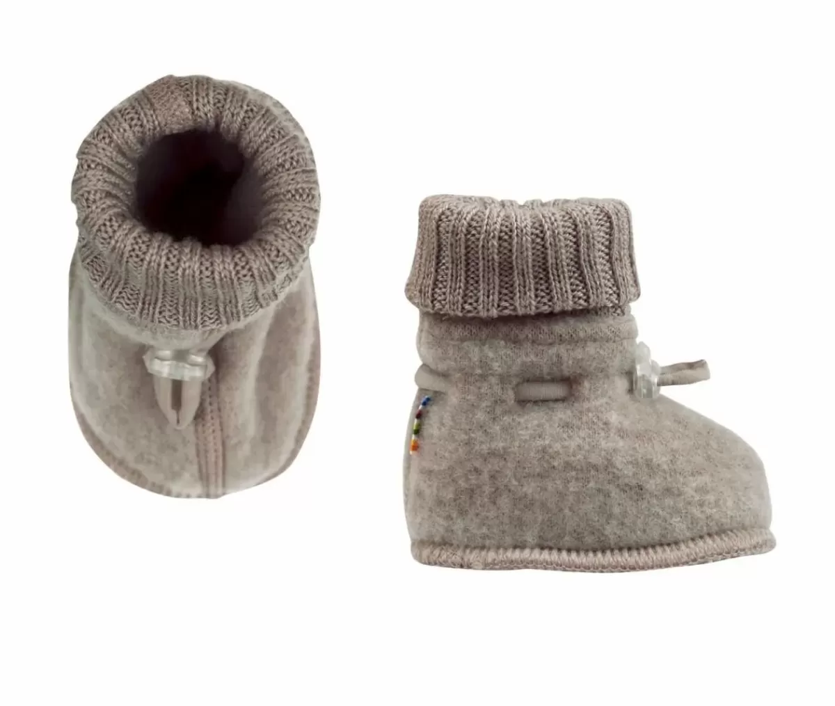 Baby Danefæ Joha Sleeping Booties Uld Fleece Sesame Melange