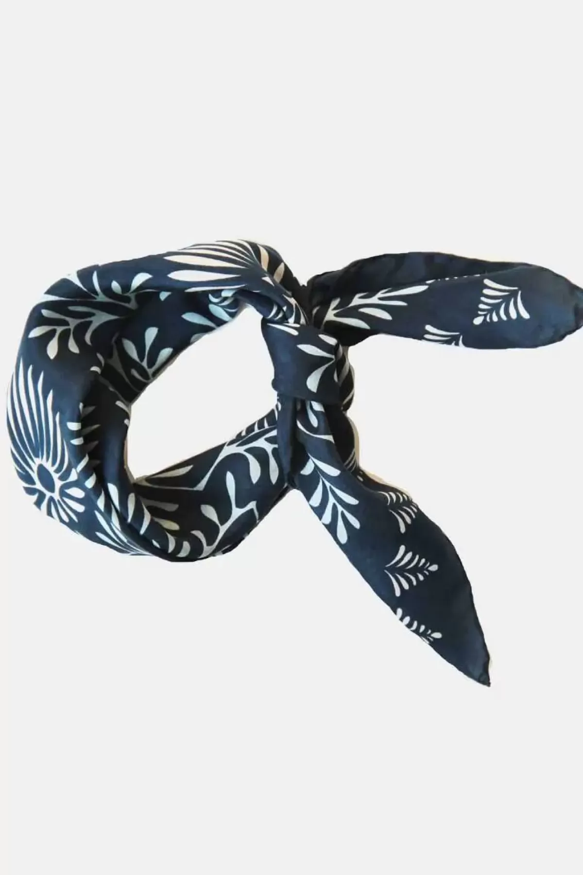 Dame Danefæ Les Belles Vagabondes Mini Silk Scarf Azalee Navy