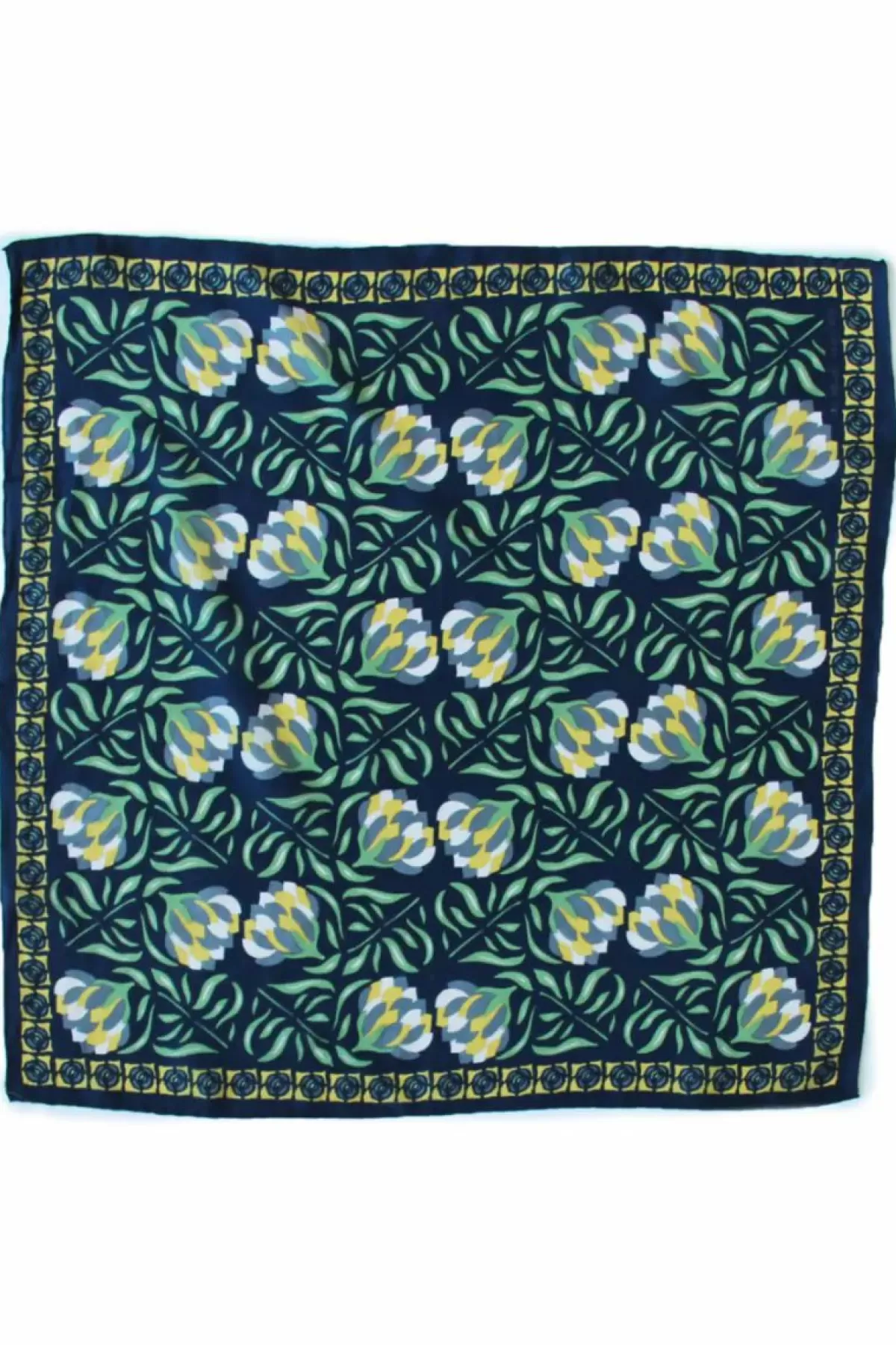 Dame Danefæ Les Belles Vagabondes Mini Silk Scarf Bergamot Marine