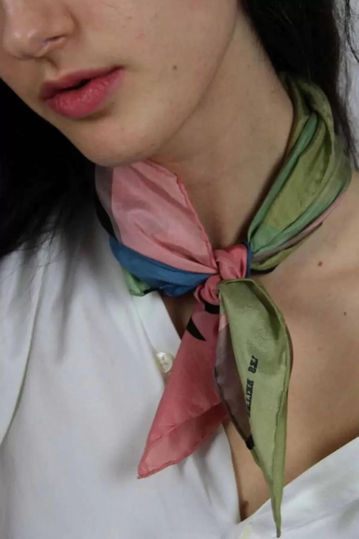 Dame Danefæ Les Belles Vagabondes Mini Silk Scarf Expression Green