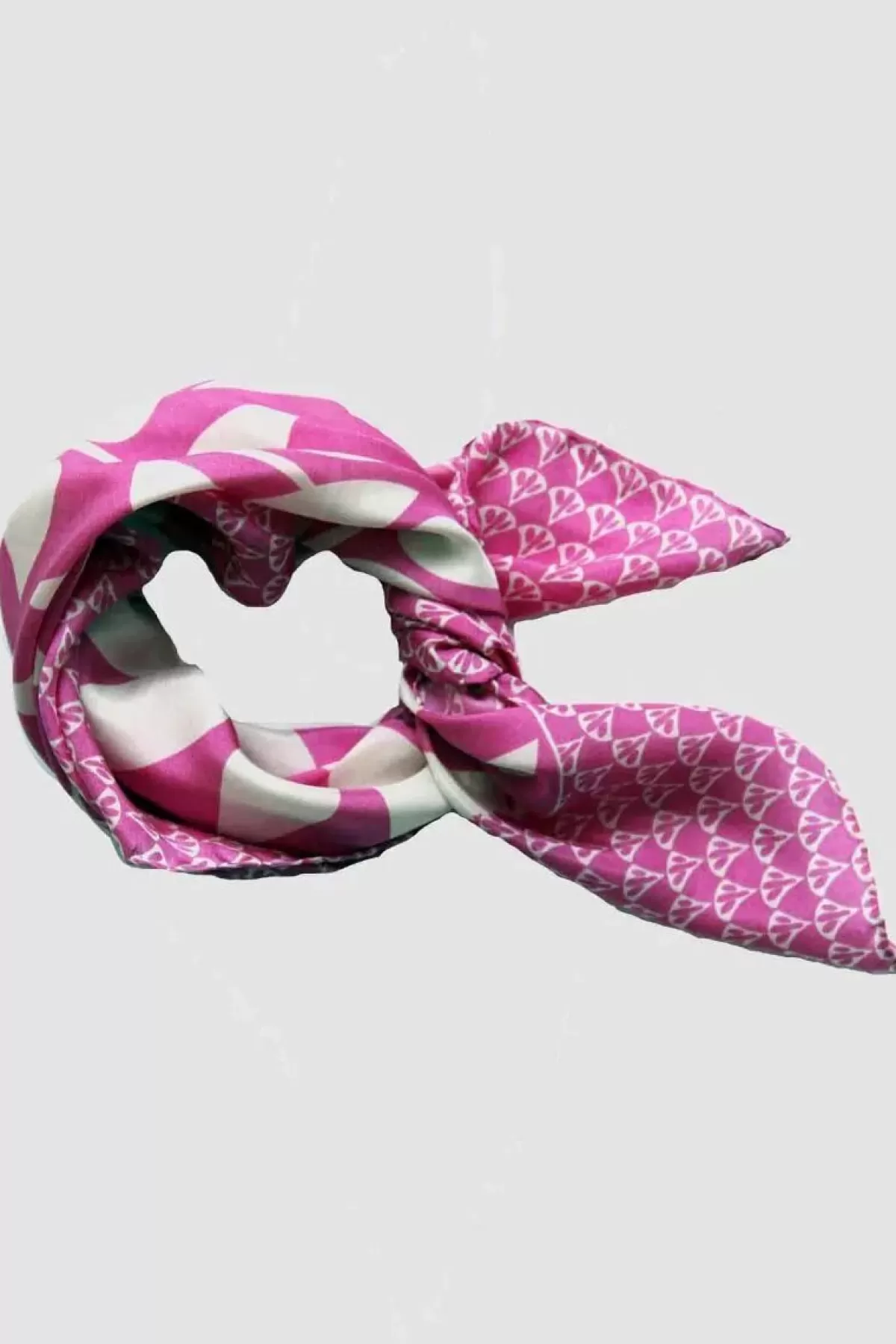 Dame Danefæ Les Belles Vagabondes Mini Silk Scarf Ficus Fuchsia