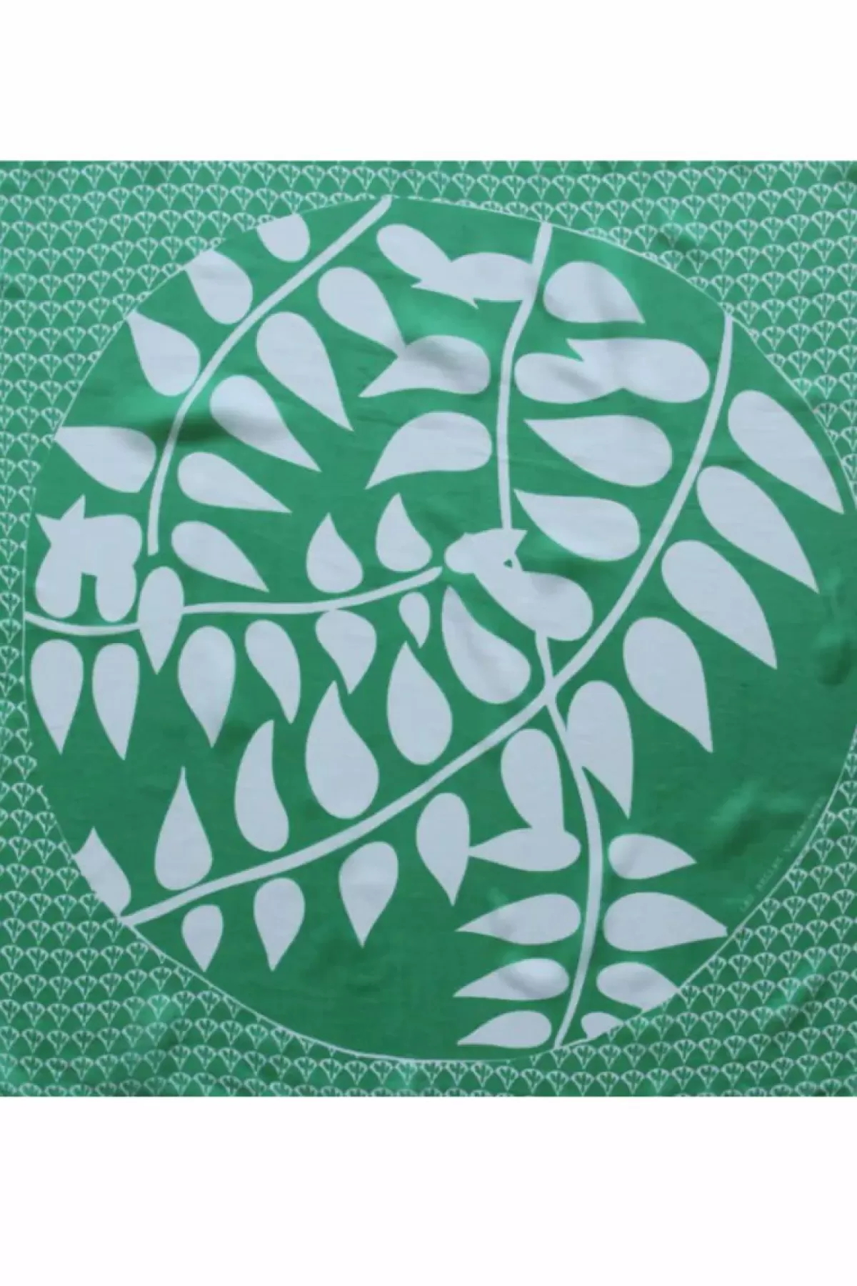 Dame Danefæ Les Belles Vagabondes Mini Silk Scarf Ficus Green