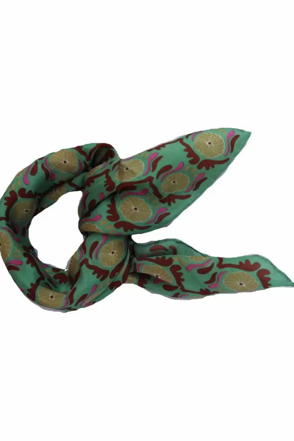 Dame Danefæ Les Belles Vagabondes Mini Silk Scarf Jaipur Green