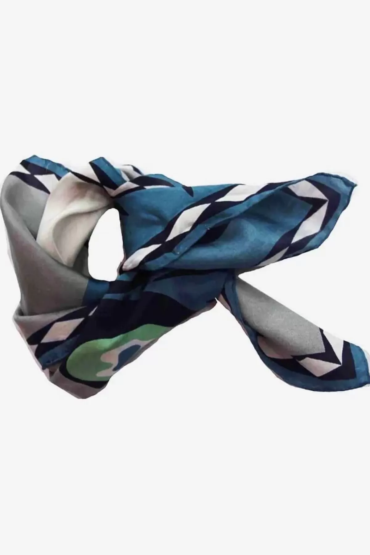 Dame Danefæ Les Belles Vagabondes Mini Silk Scarf Peacock Grey