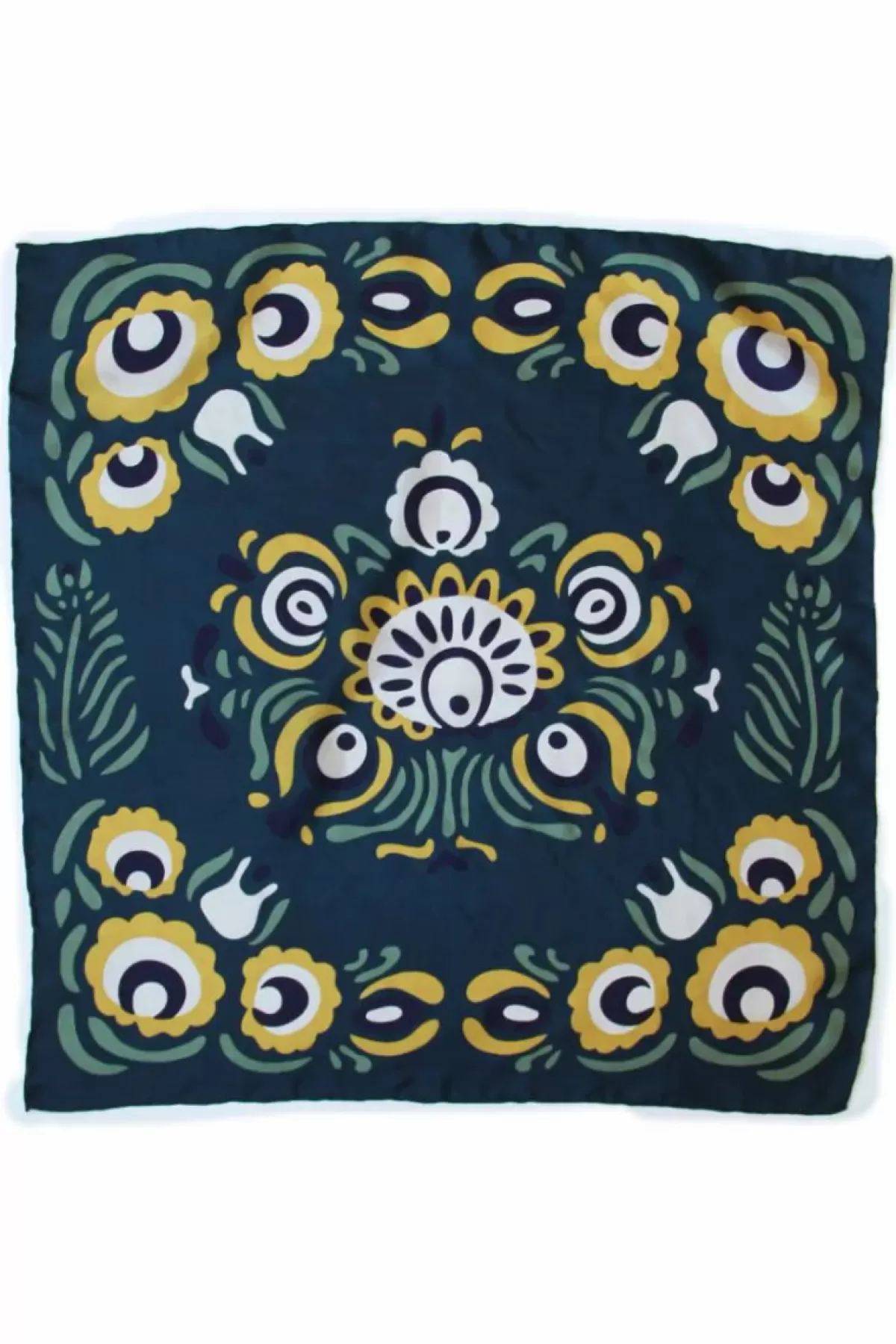 Dame Danefæ Les Belles Vagabondes Mini Silk Scarf Zora Navy