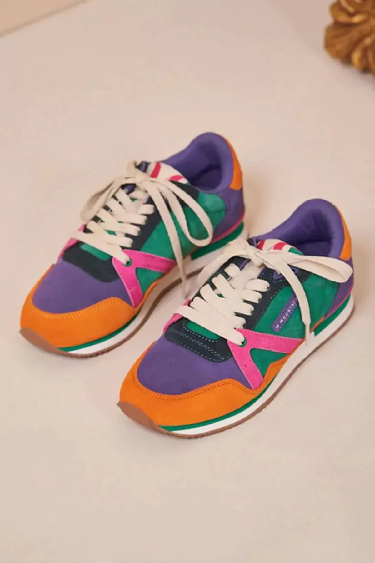 Dame Danefæ M.Moustache Andre Running Sneakers Suede Orange Violet Fuchsia