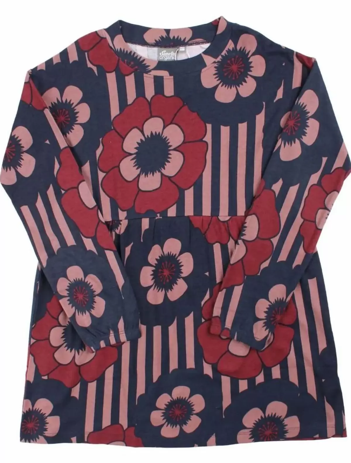 Børn Danefæ Organic - Danefolie Dress Beige Rose/Navy Power Flowers