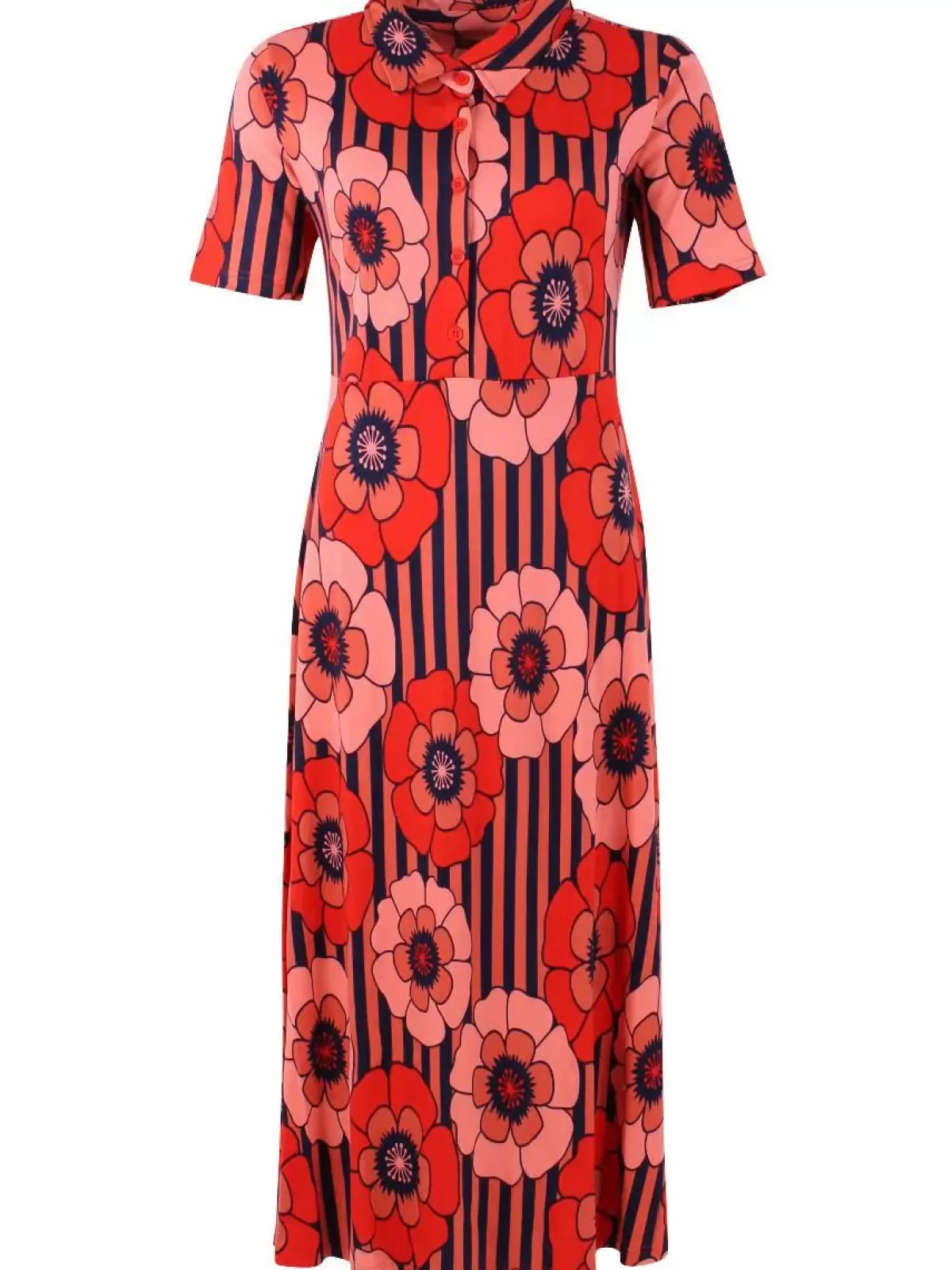 Dame Danefæ Organic - Danehettie Interlock Dress Bright Red Power Flower