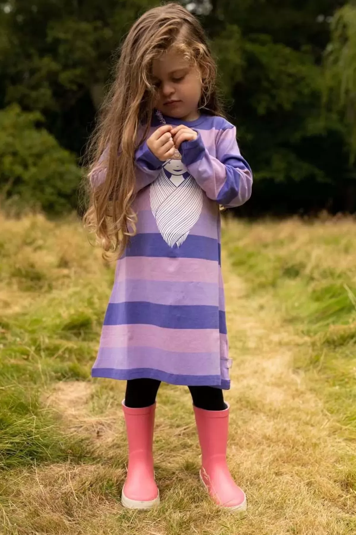 Børn Danefæ Organic - Danenanna Dress Purple Haze Prinsesse