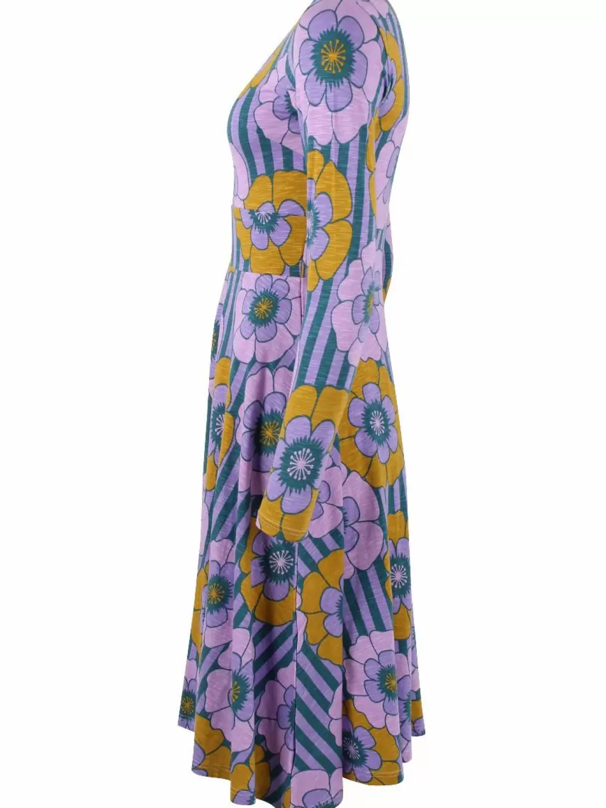 Dame Danefæ Organic - Danesigrid Viscose Slub Dress Viola Power Flower