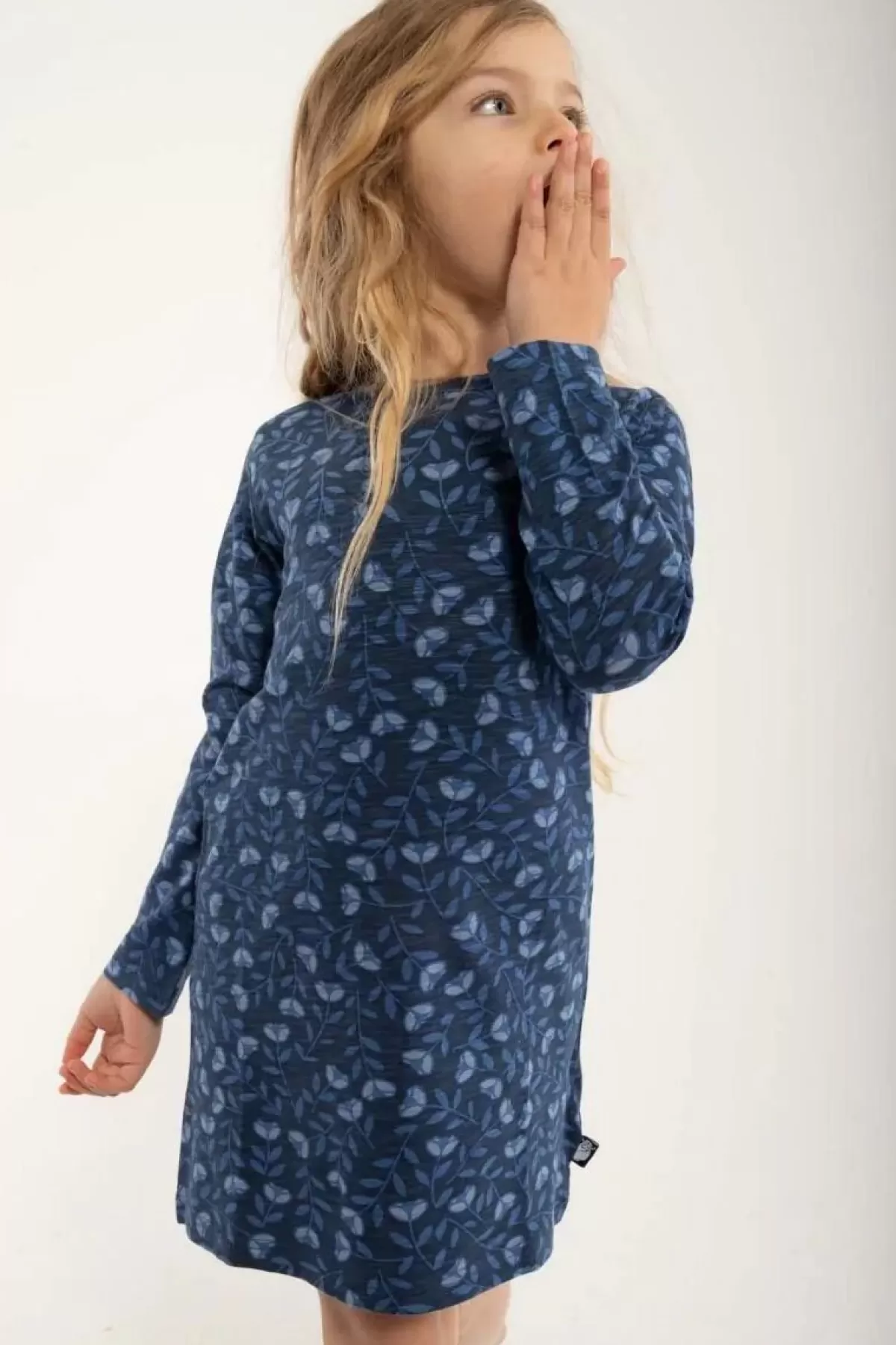 Børn Danefæ Organic - Danetulip Nightgown Marine/Cold Blue Fleurie