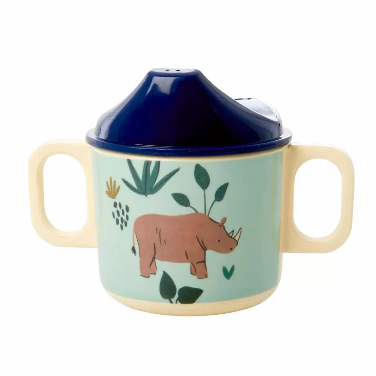 Baby Danefæ Rice Melamine Baby Kop Blue Jungle Animals