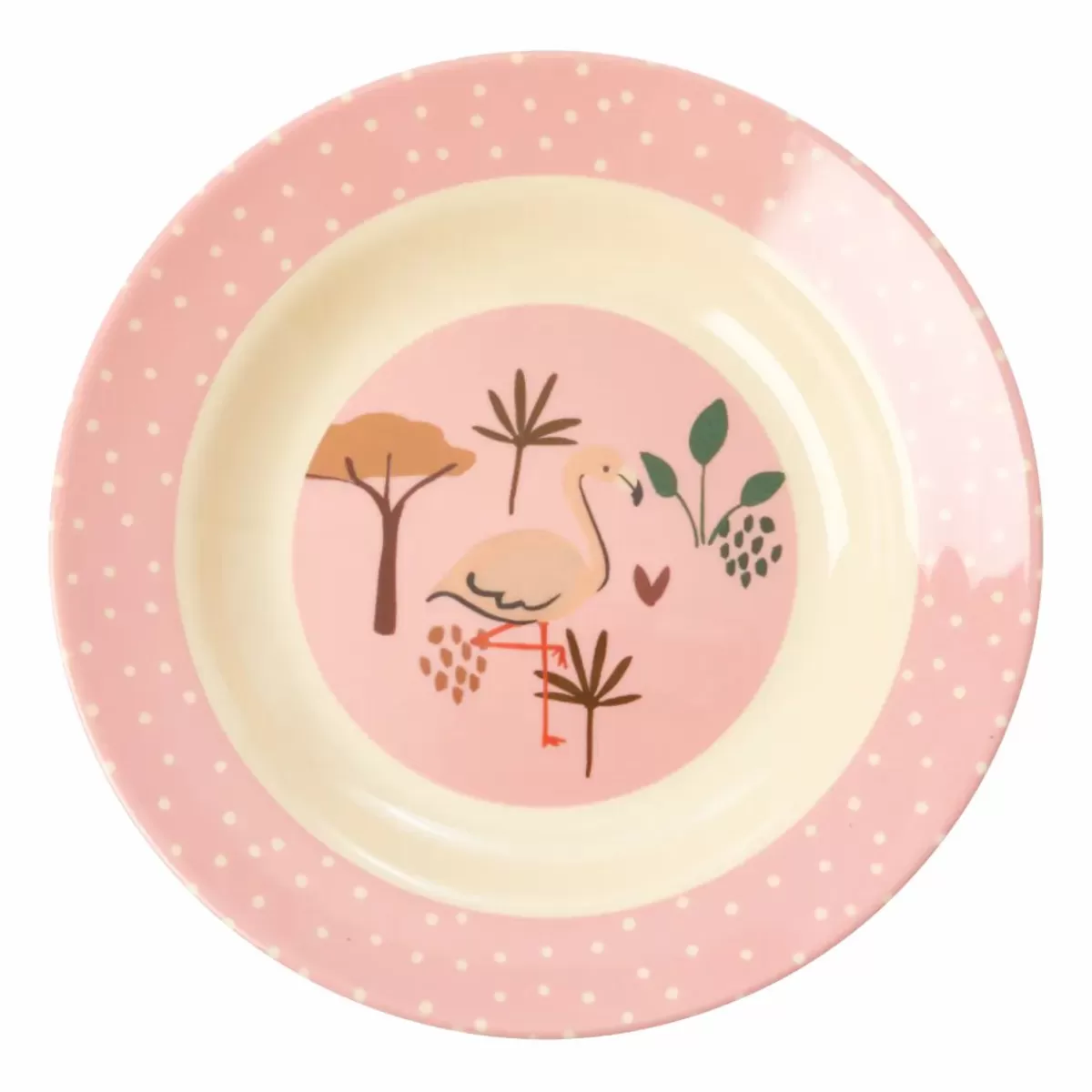 Baby Danefæ Rice Melamine Børneskal Pink Jungle Animals