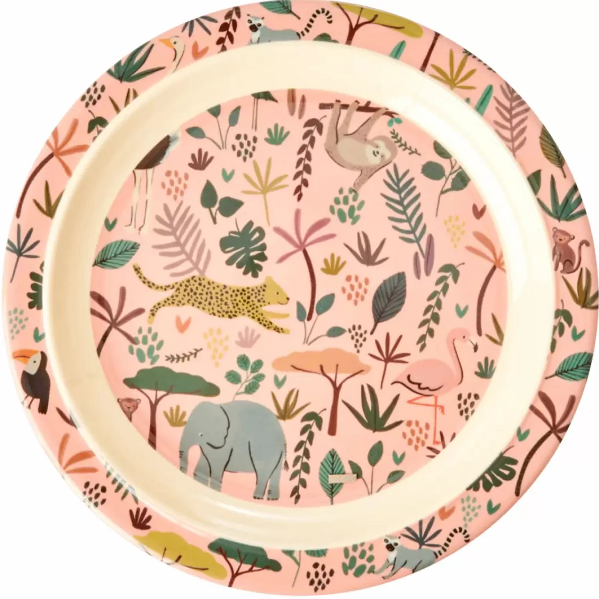 Baby Danefæ Rice Melamine Børnetallerken Coral Jungle Animals