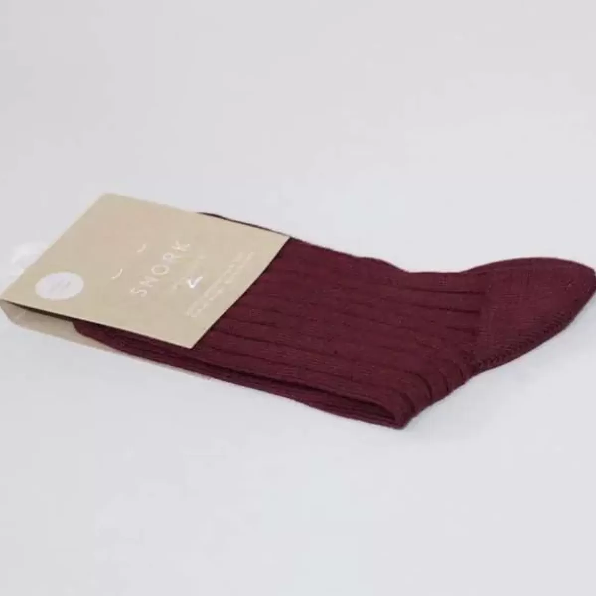 Børn Danefæ Snork Organic Rib Socks Burgundy